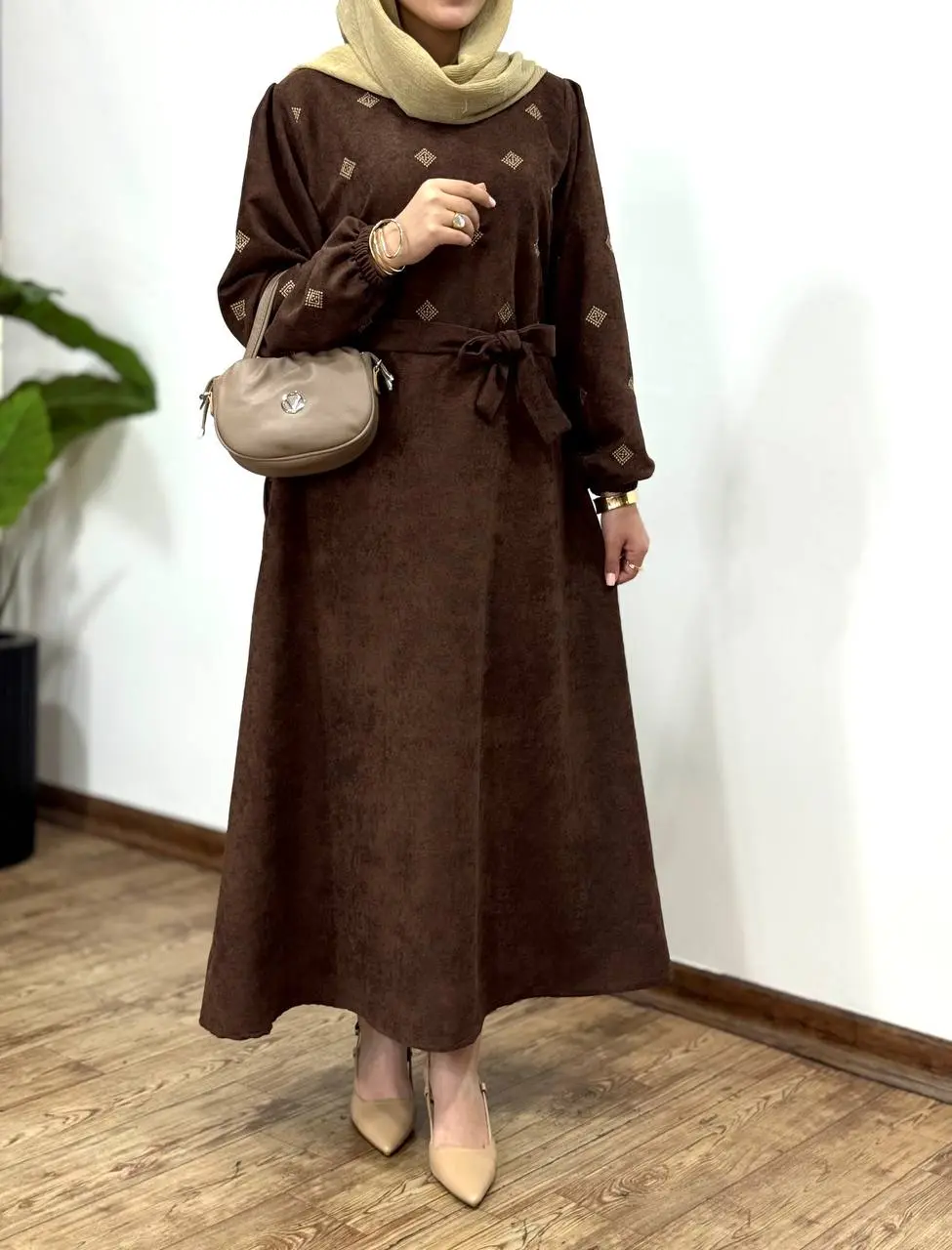 پیراهن مانتویی گلدوزی جیران